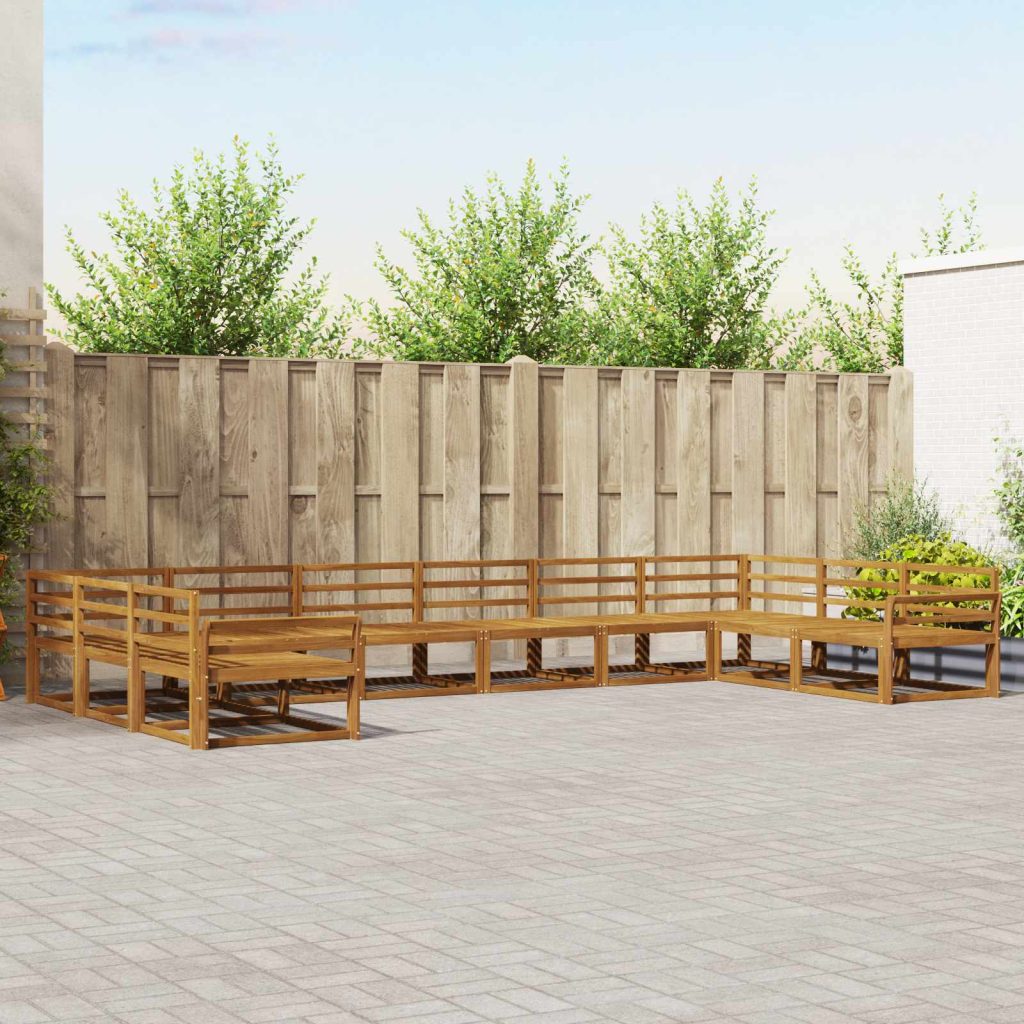 Ulkosohvakokoelma 10 pcs Luonnollinen Tiheä akasiapuu