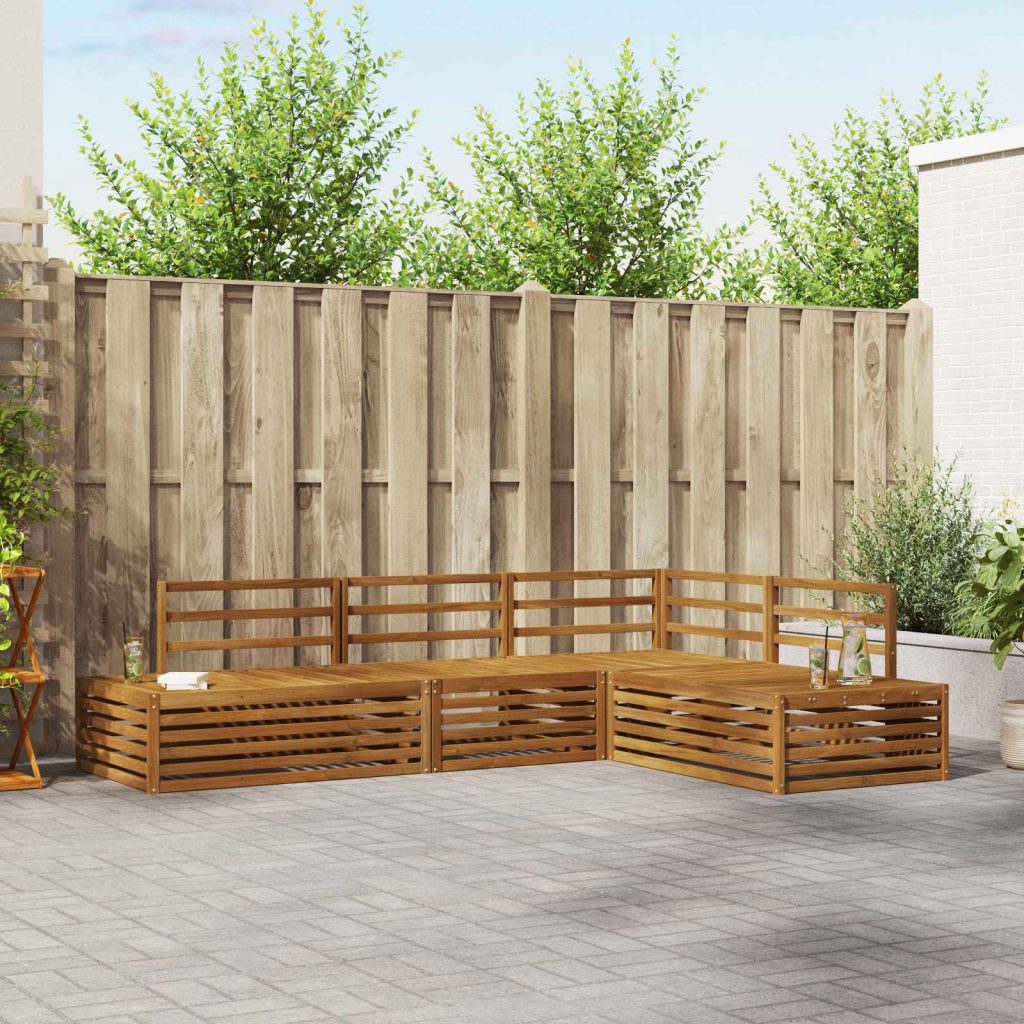 Ulkosohvakokoelma 4 Kappale Luonnollinen Tiheä akasiapuu