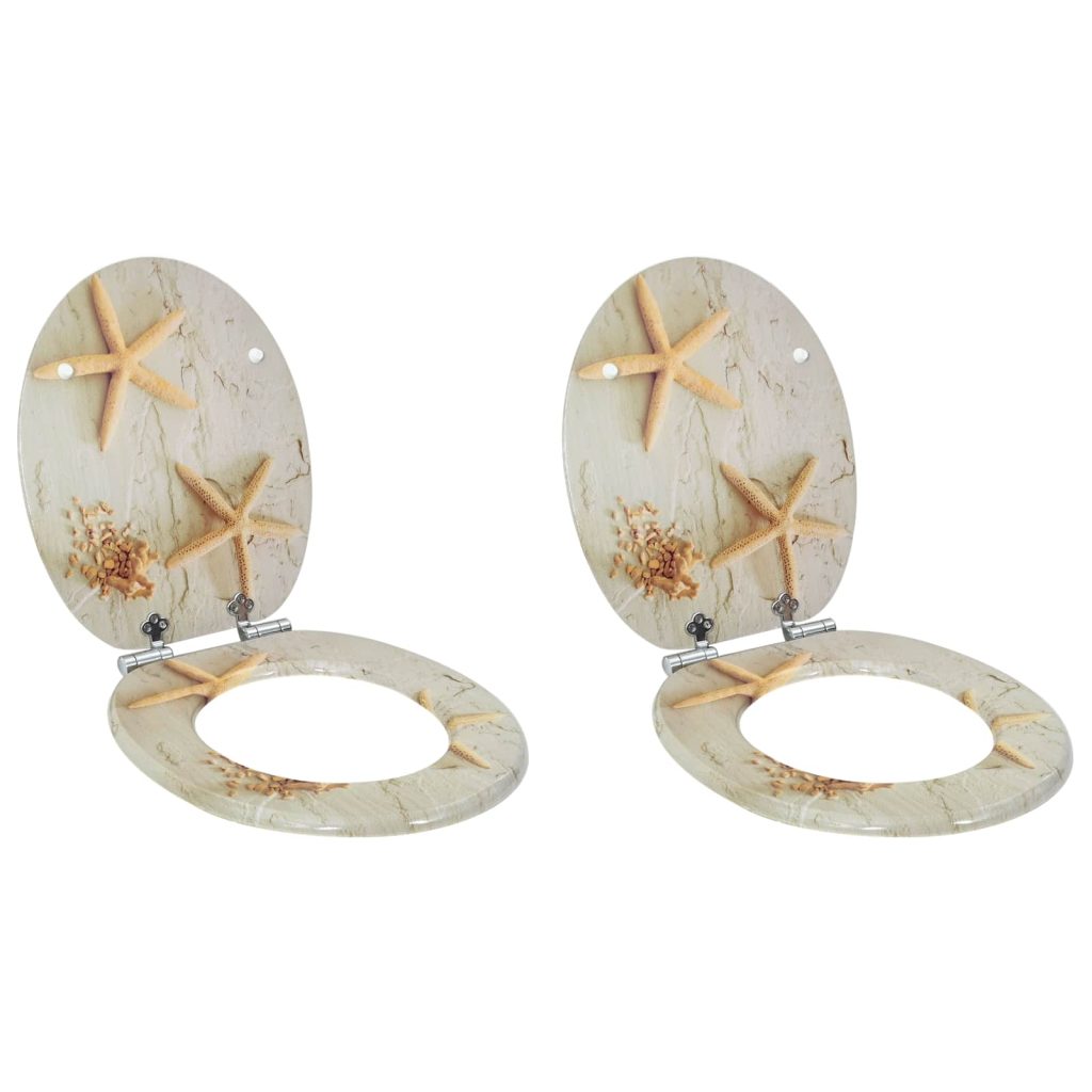 WC-istuin 2 pcs Keltainen ja valkoinen 44 x 38 cm MDF-levy