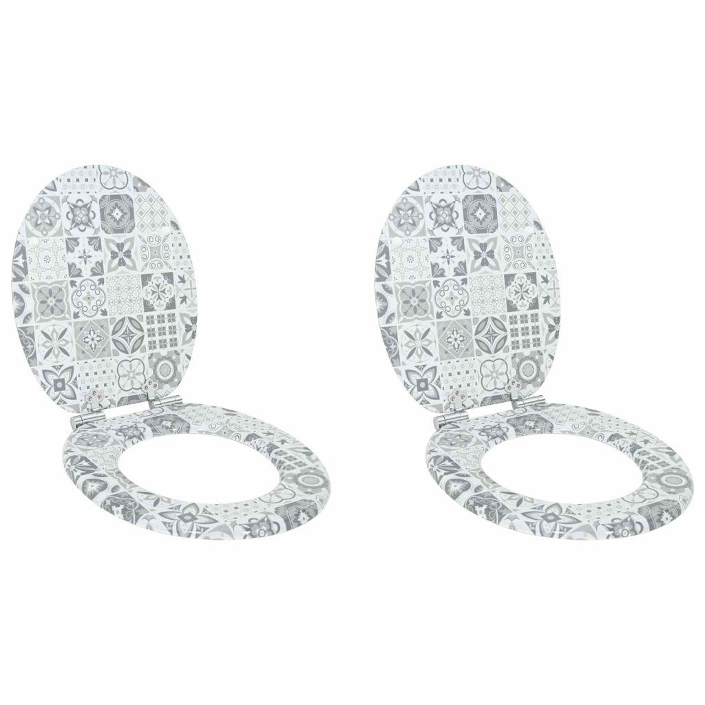 WC-istuin 2 pcs Sininen ja valkoinen posliini 44 x 38 cm