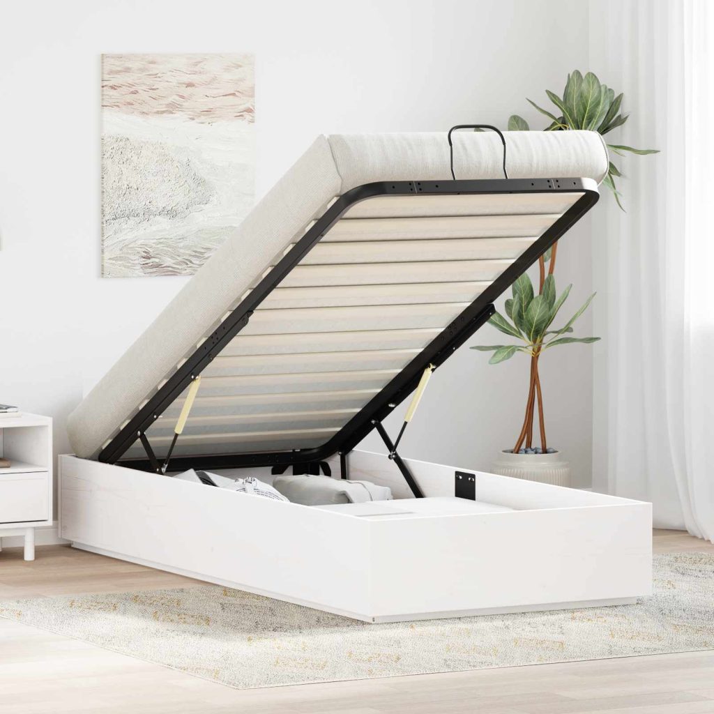 Ottoman Sängyn Runko Valkoinen 80 x 200 cm Massiivimänty