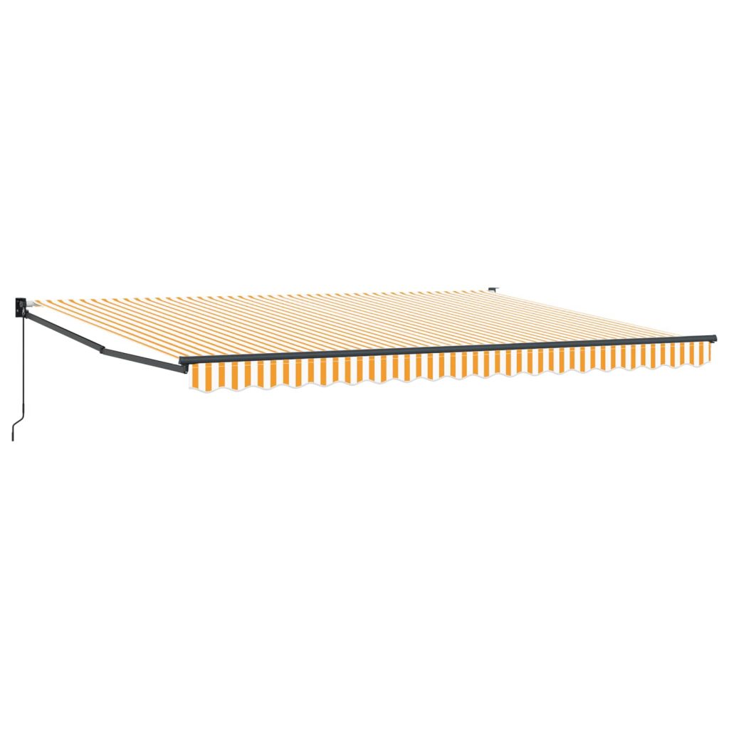 Manuaalinen vedettävä varjo Keltainen ja valkoinen 4 x 2 m