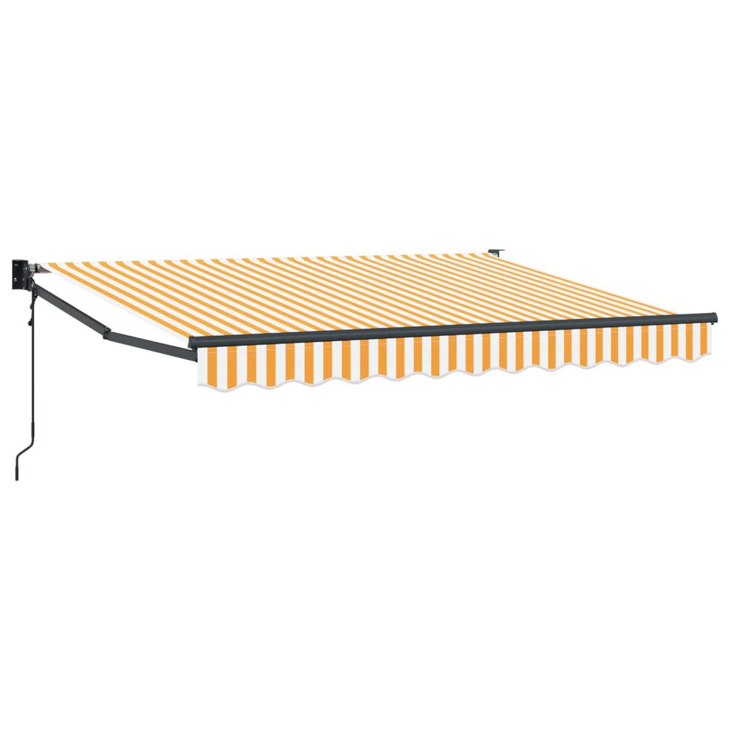 Sähkökäyttöinen Vedettävä Varjo Keltainen ja valkoinen