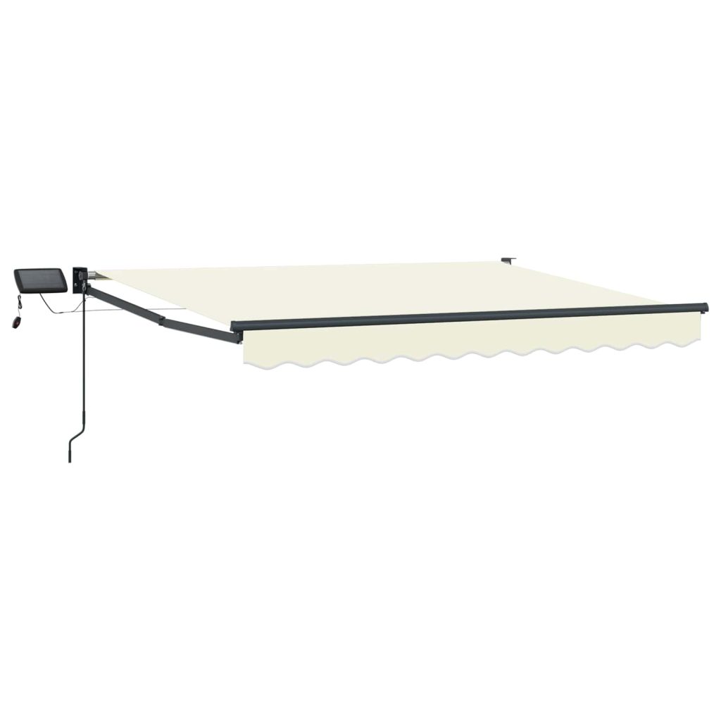 Käsikäyttöinen vetäytyvä markiisi LED-valoilla 3,5 x 2,5 m