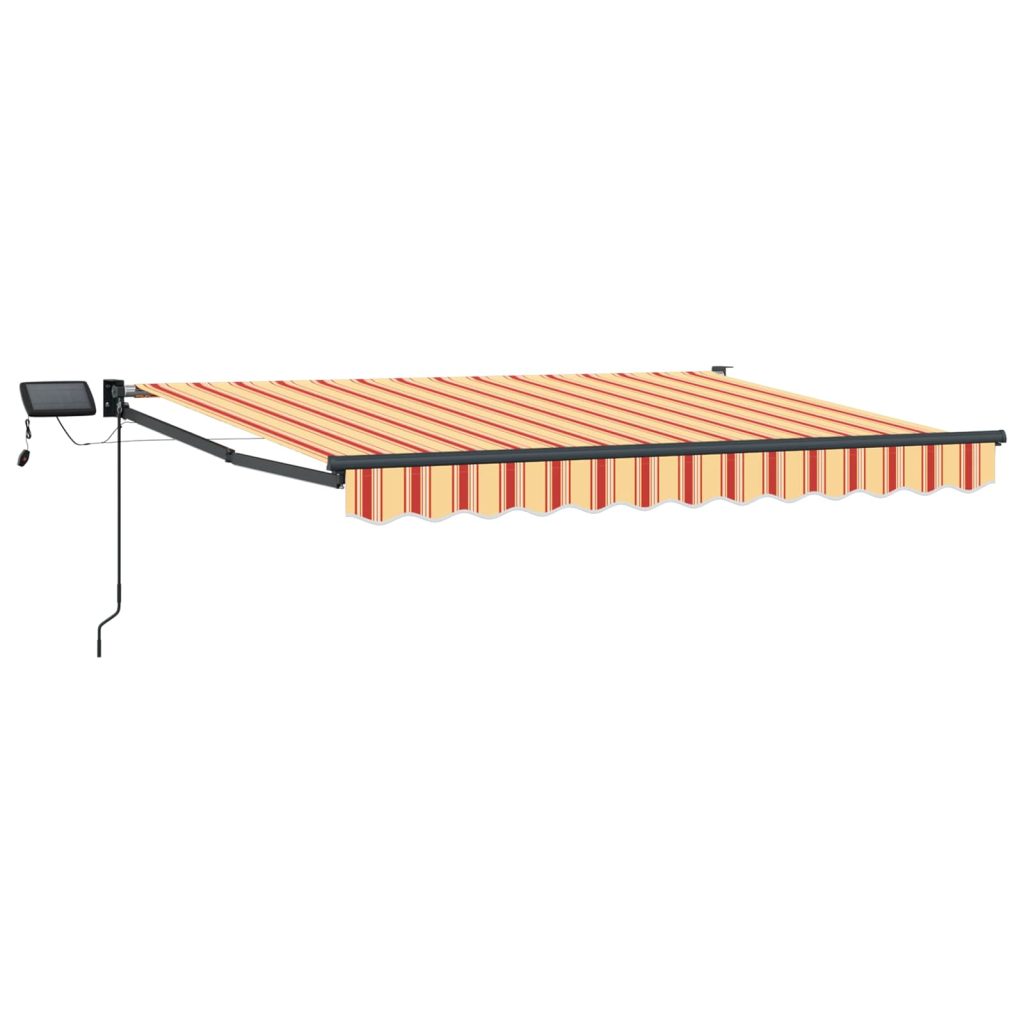 Käsikäyttöinen vetäytyvä markiisi LED-valoilla 3,5 x 2,5 m