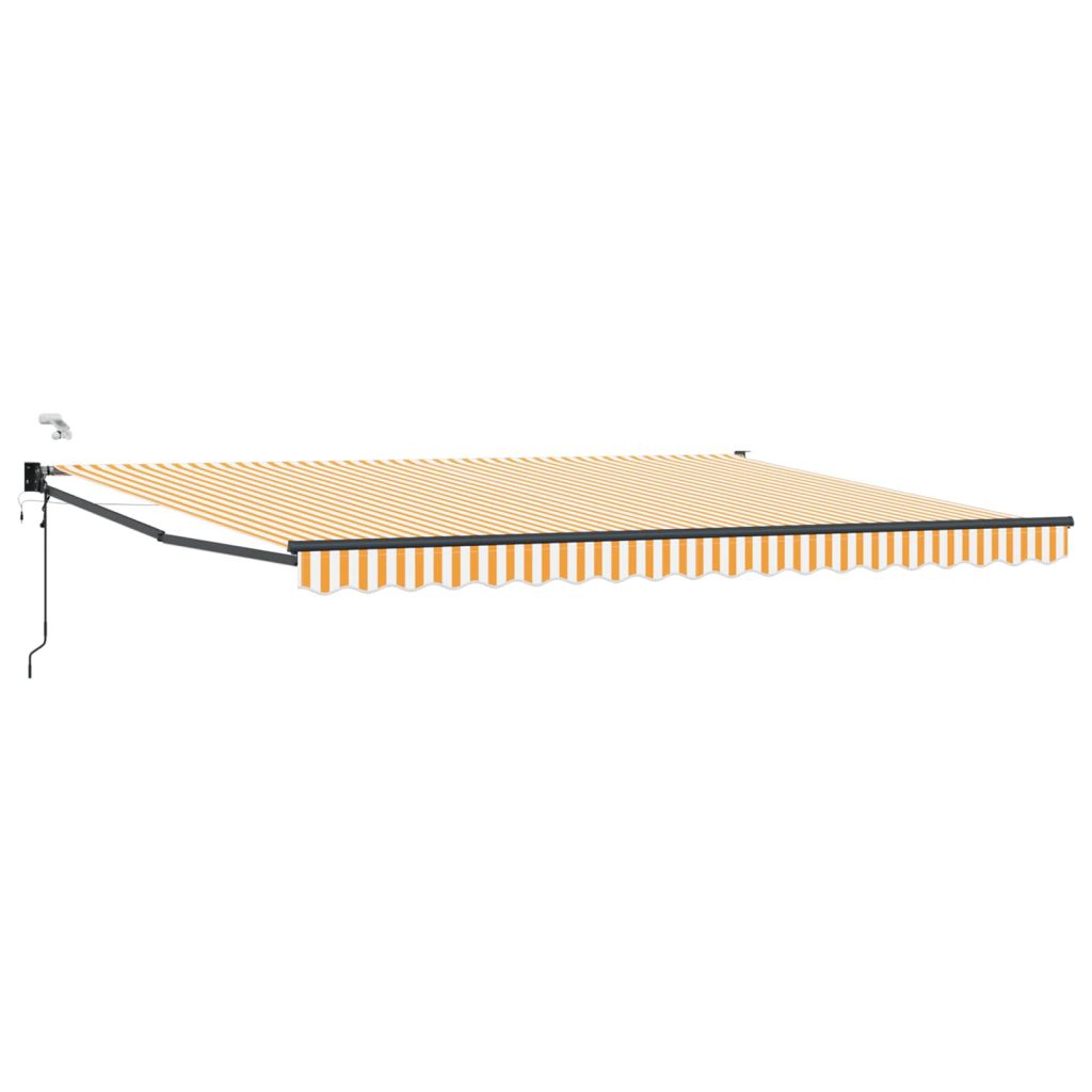 Sähkökäyttöinen Vedettävä Varjo Oranssi ja valkoinen 5 x 3 m
