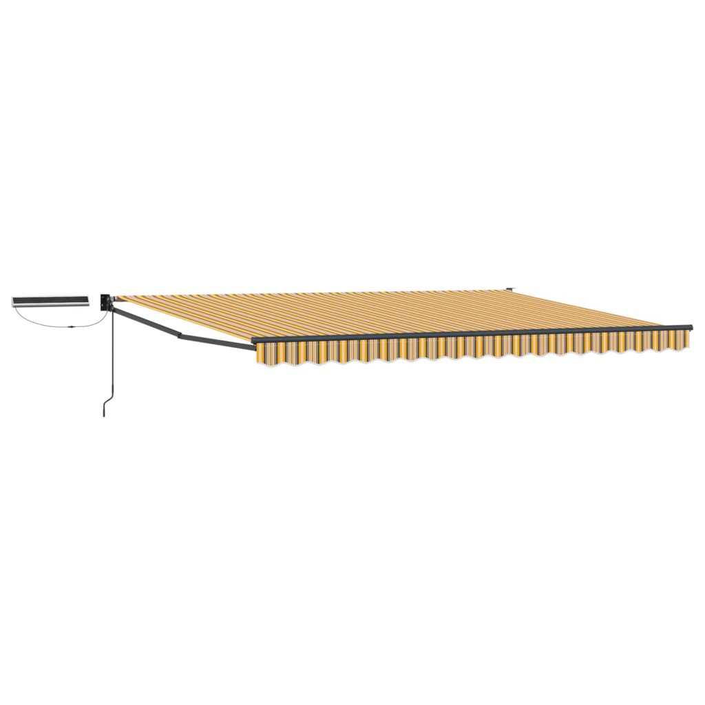 Sähkökäyttöinen Vedettävä Varjo Keltainen ja Harmaa 4 × 3 m
