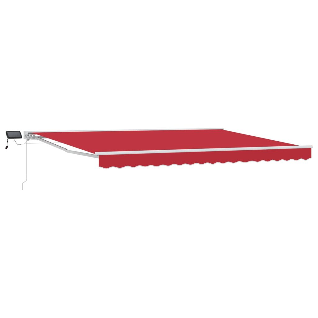Manuaalinen markiisin runko LED-valoilla Punainen 4 × 3,5 m