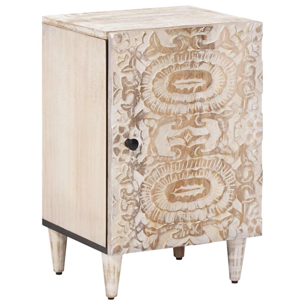 Kylpyhuonekaappi Valkoinen 38 x 33,5 x 58 cm Kiinteä mango puu