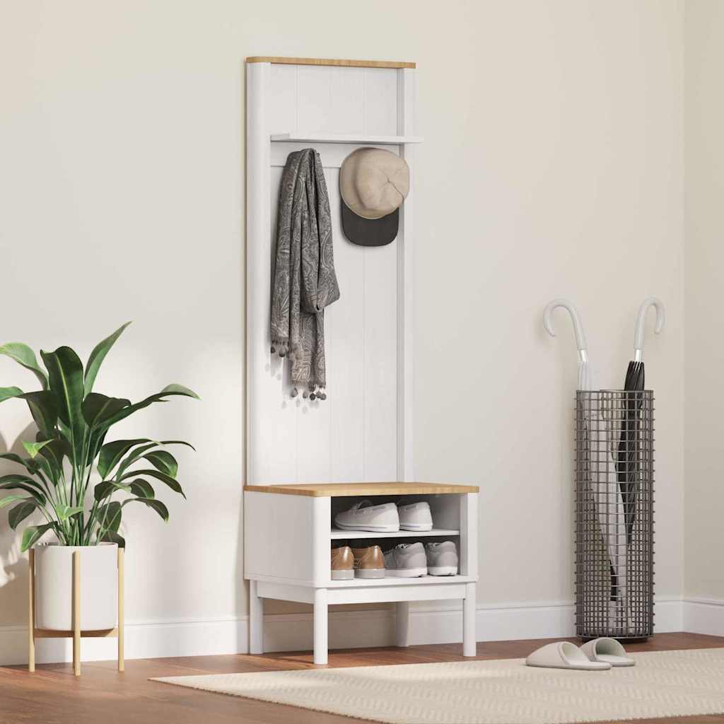 Eteiskaappi FLORO Valkoinen 50 x 40 x 158 cm Massiivinen mänty