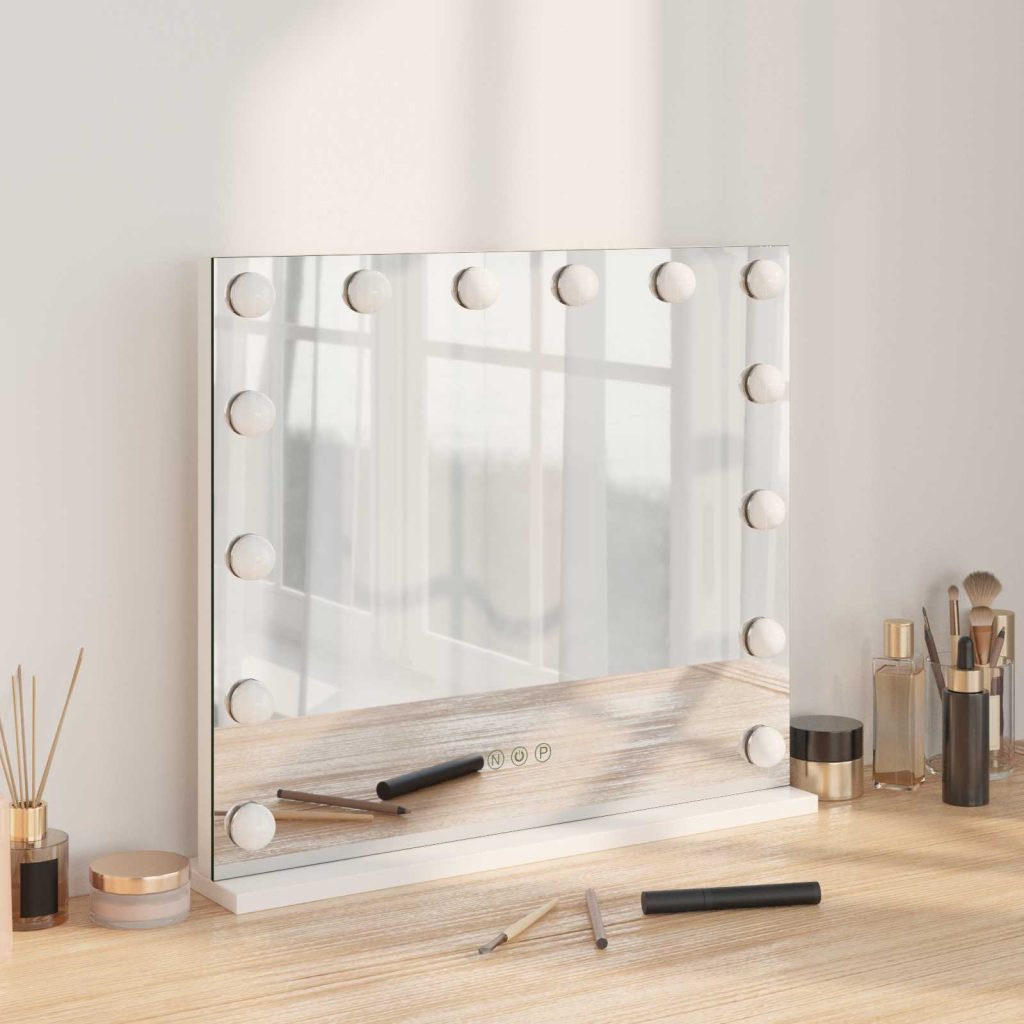 LED Meikkipeili Valkoinen 50 x 10 x 44 cm Lasia ja terästä