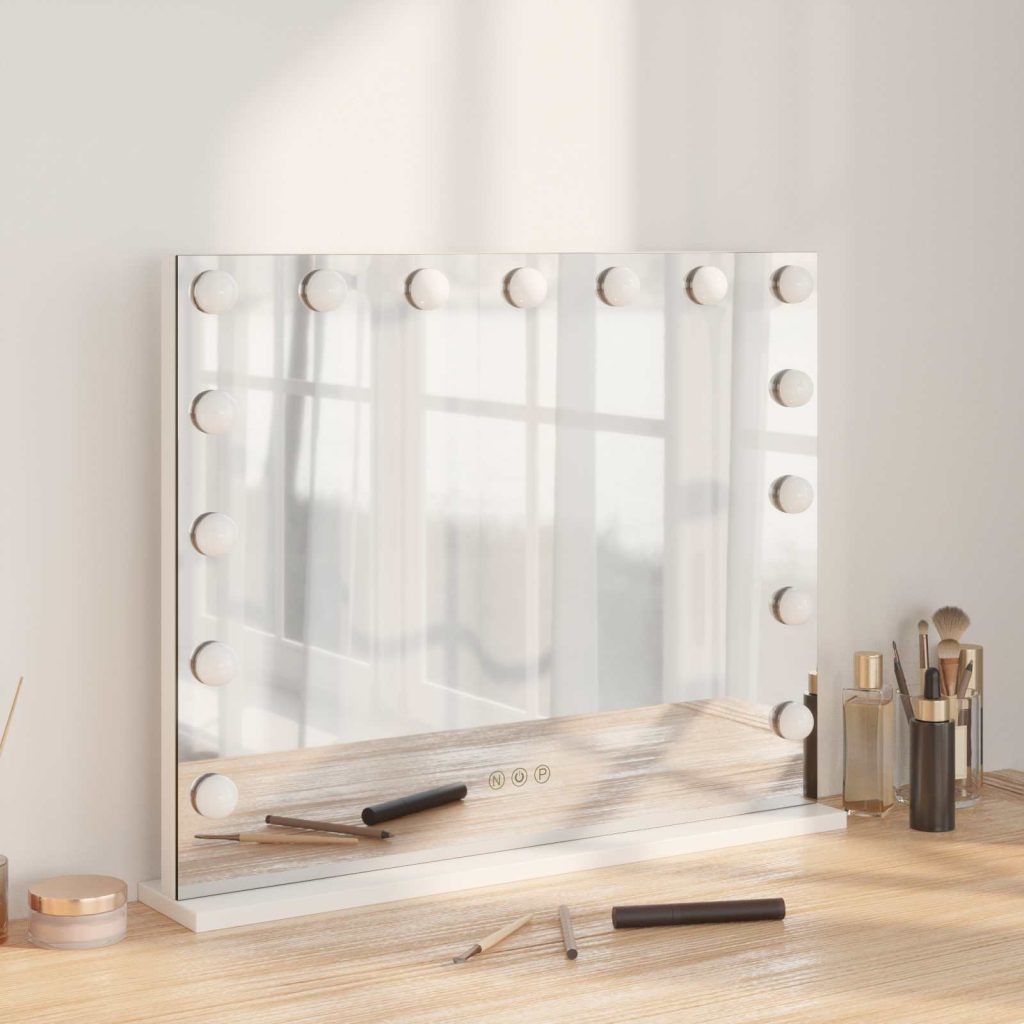 LED Meikkipeili Valkoinen 58 x 10 x 47 cm Lasia ja terästä