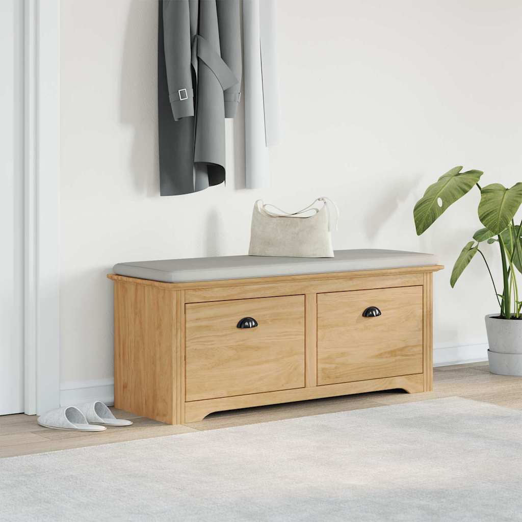 Eteinen penkki BODO Hunajaruskea 118 x 40 x 50 cm Tekninen puu