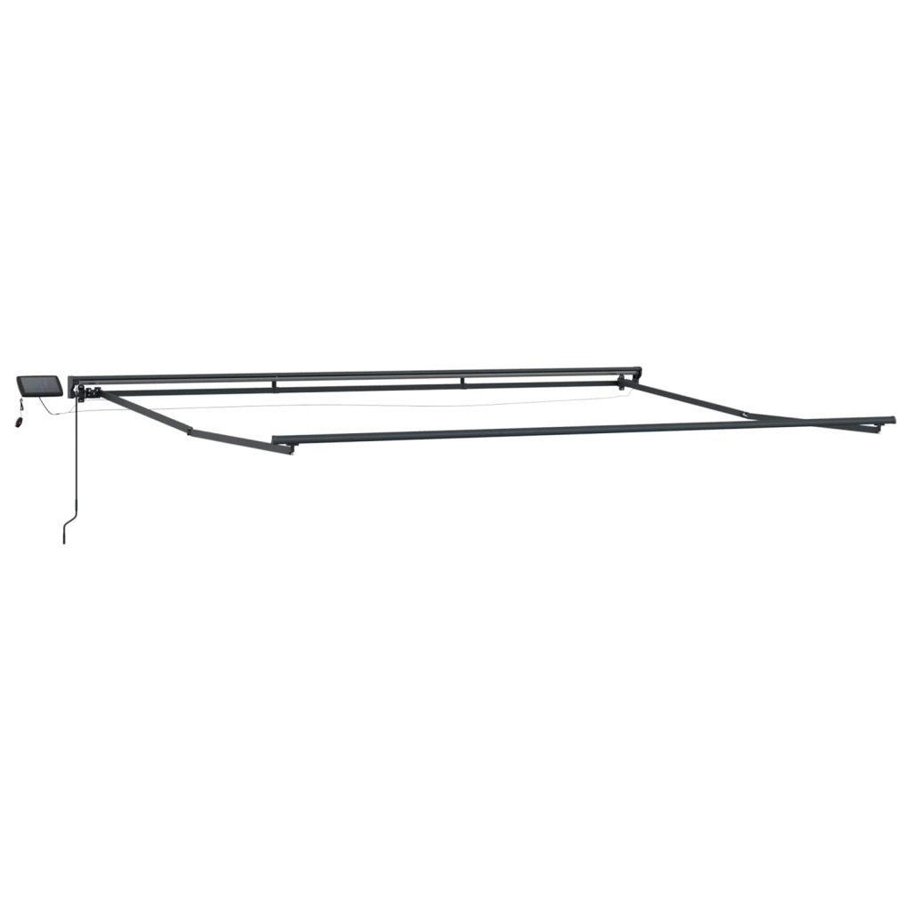 Manuaalinen markiisin runko LED-valoilla Antrasiitti 5 × 3,5 m