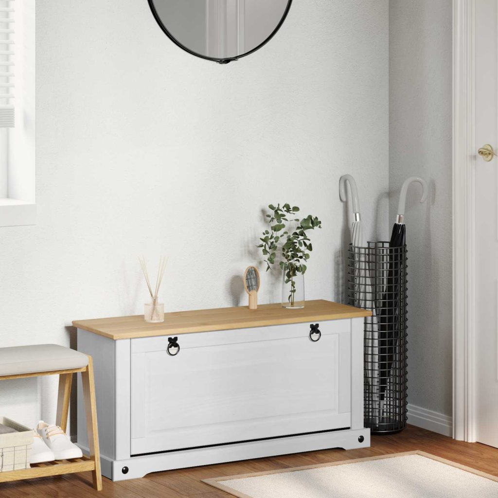 Kenkäkaappi Corona Valkoinen 99 x 32 x 49 cm Massiivinen mänty