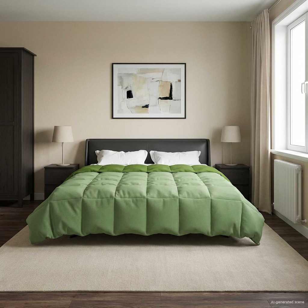 Talvityyny Quiltottu Vihreä 200 x 220 cm Mikrokuitu