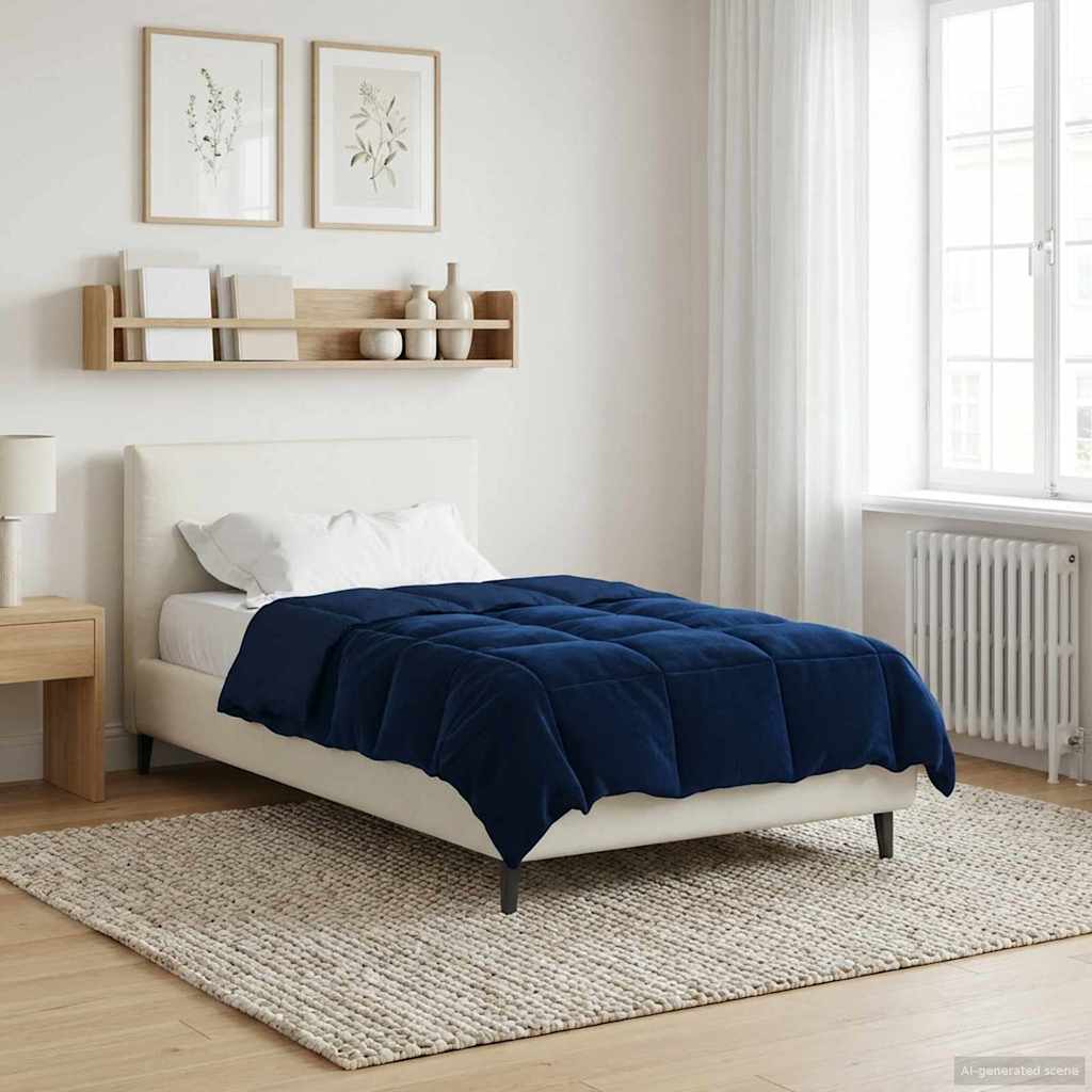 Talvityyny Quiltottu Tumma Sininen 135 x 220 cm Mikrokuitu