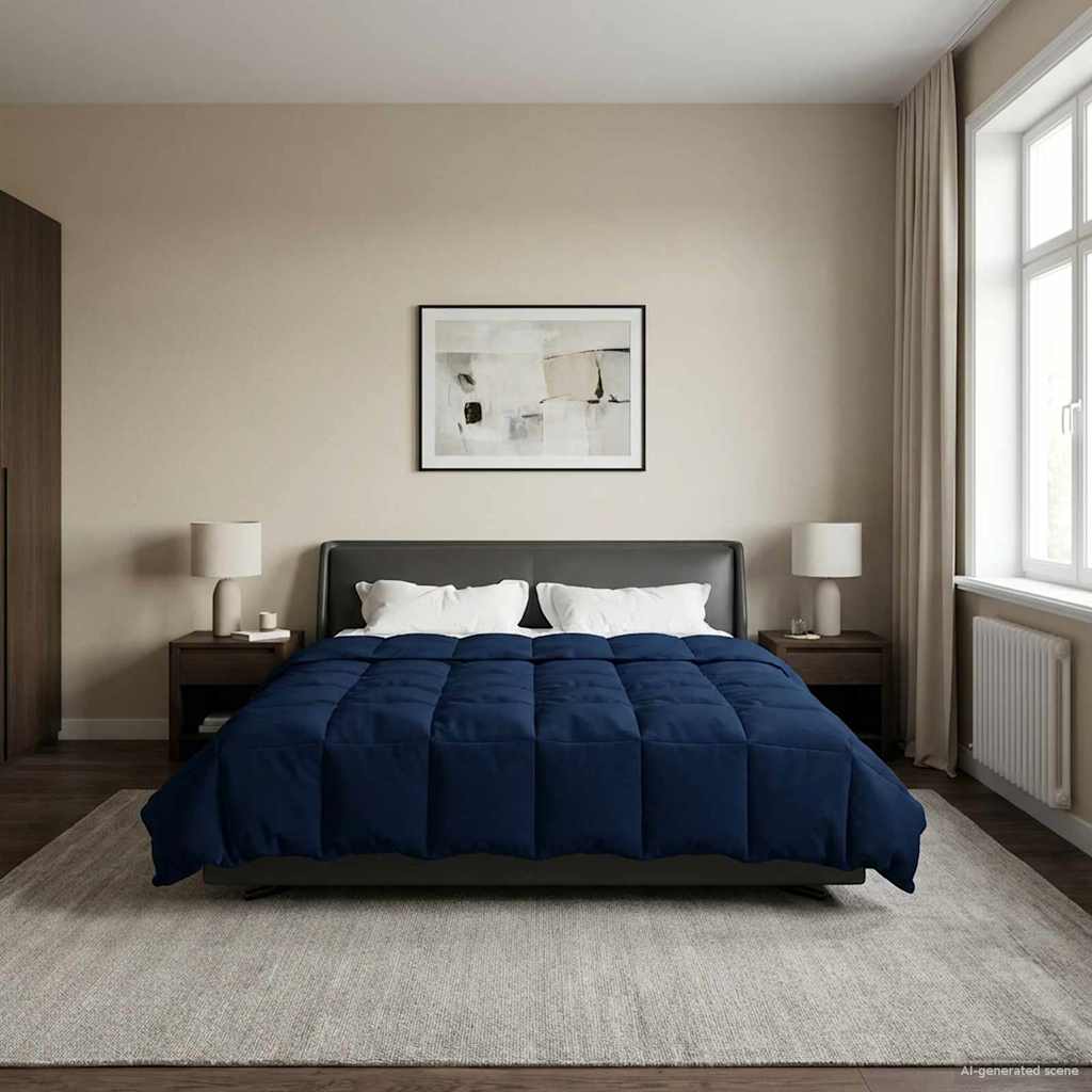 Talvityyny Quiltottu Tumma Sininen 220 x 260 cm Mikrokuitu