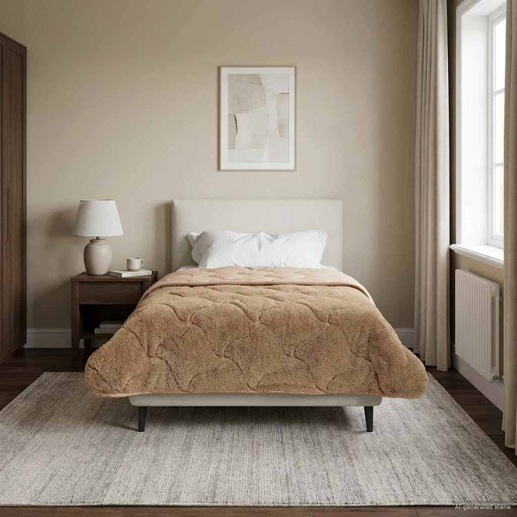 Talvityyny Quiltottu Harmaanruskea 135 x 220 cm