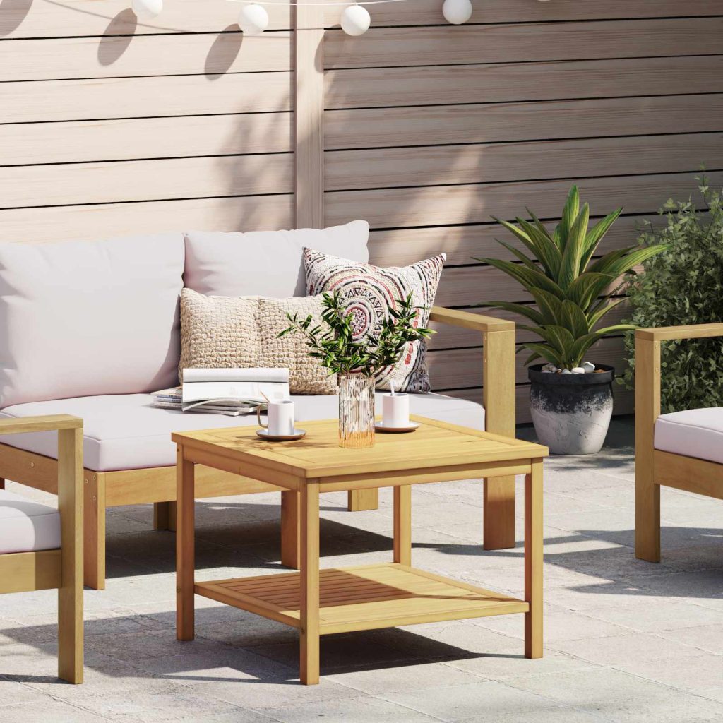 Sivupöytä Öljyinen luonnollinen 60 x 60 x 45 cm Tiheä akasiapuu