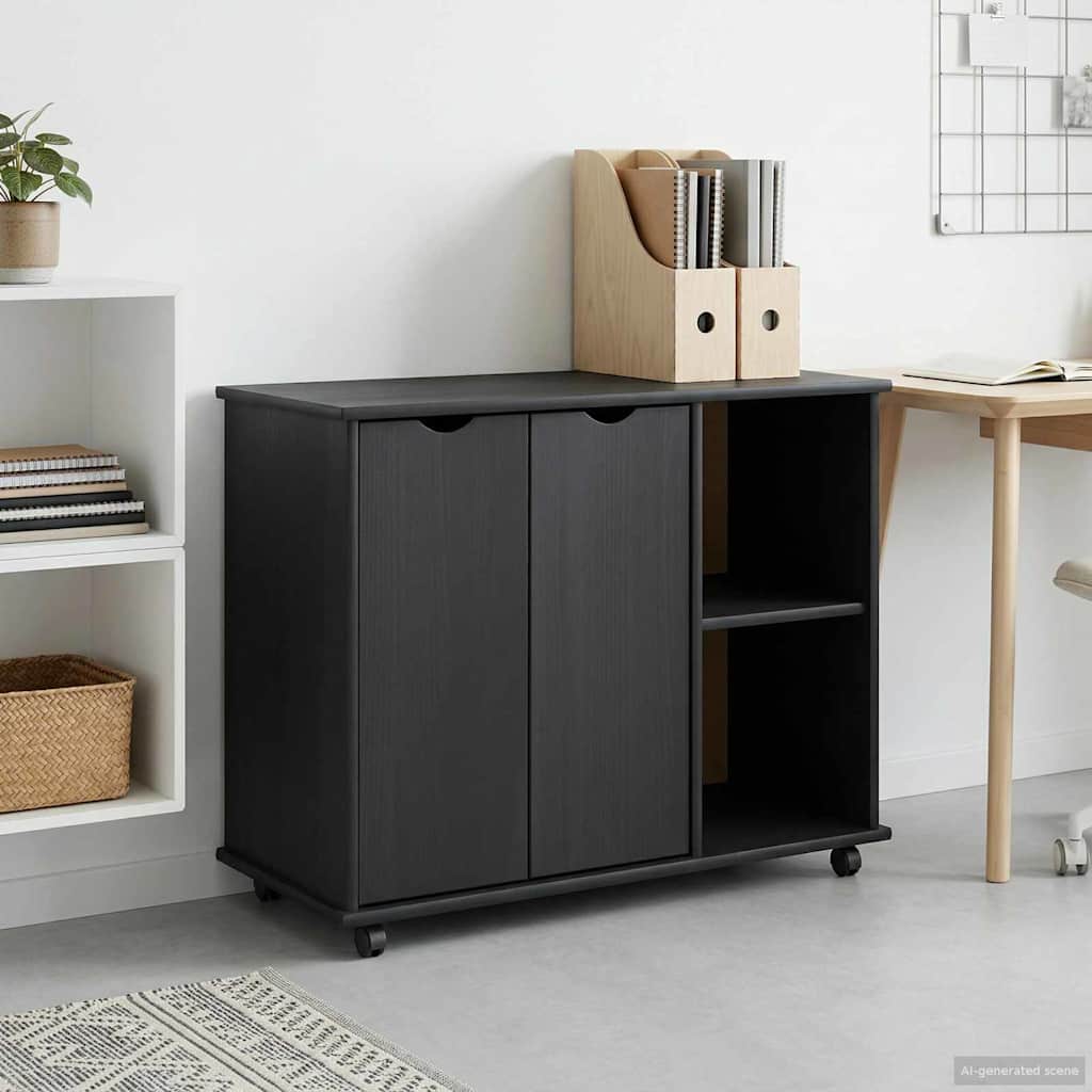 Rullaava kaappi Harmaa 100 x 39 x 65,5 cm Massiivinen mänty