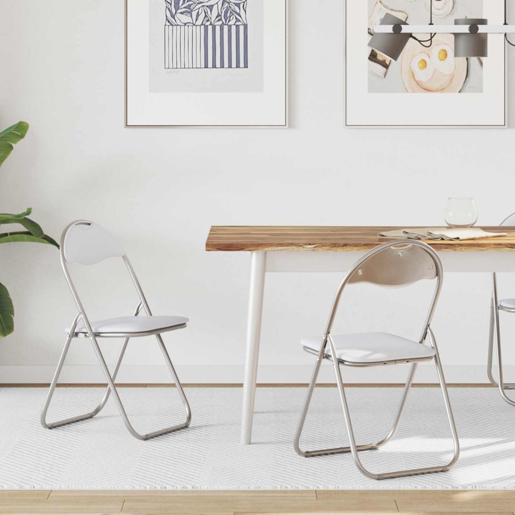 Kangasläppätuoli 2 pcs Valkoinen ja Harmaa 48 x 43,5 x 81 cm