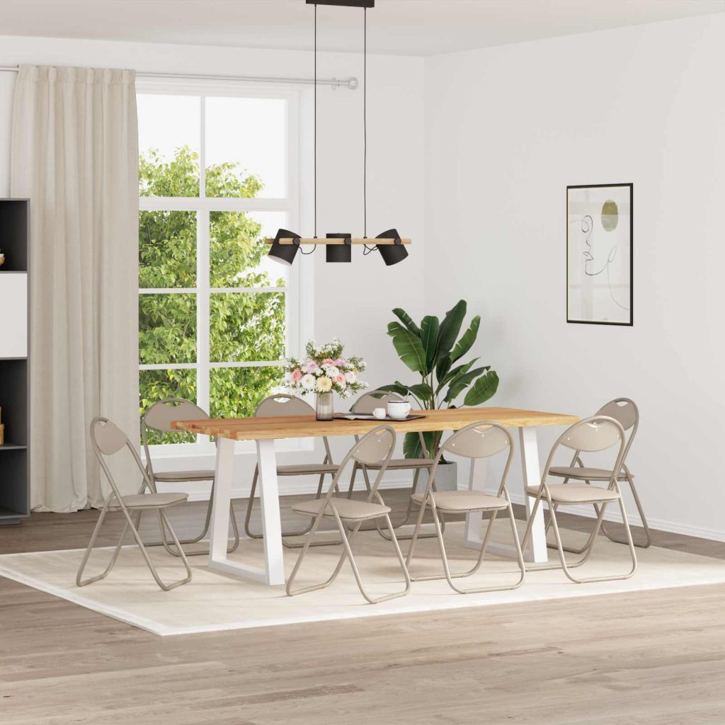 Käytännöllinen ruokapöydän tuoli 8 pcs Hiekka 48 x 43,5 x 81 cm