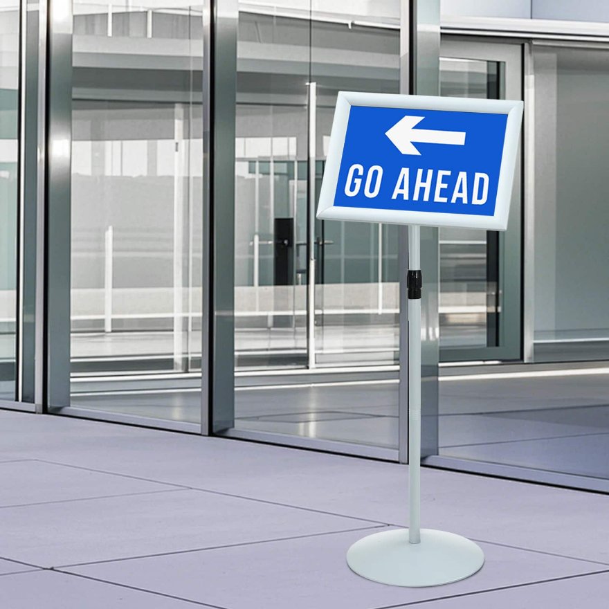 Pedestaali juliste teline Hopea 33 x 33 x 126 cm PVC ja teräs