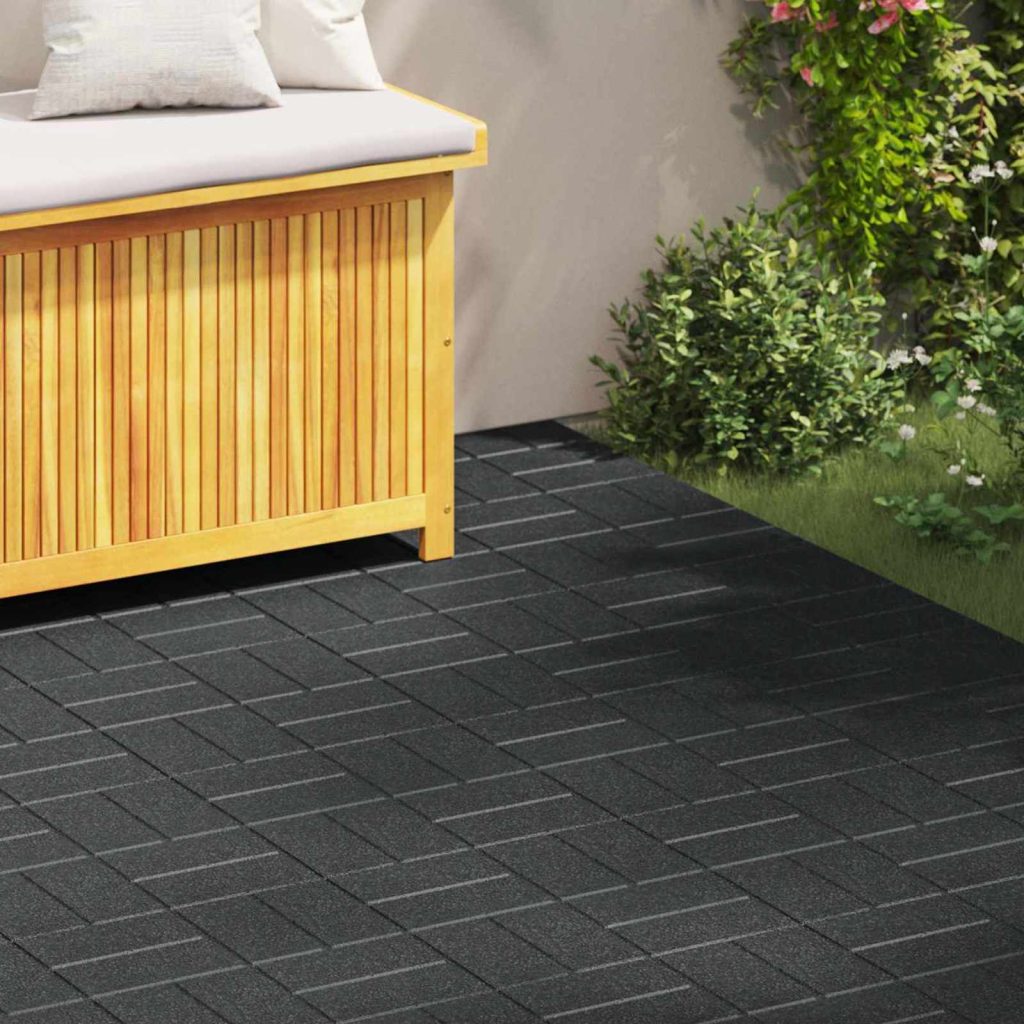 Askelkivi 6 pcs Musta 40,5 x 40,5 x 2 cm Kumi