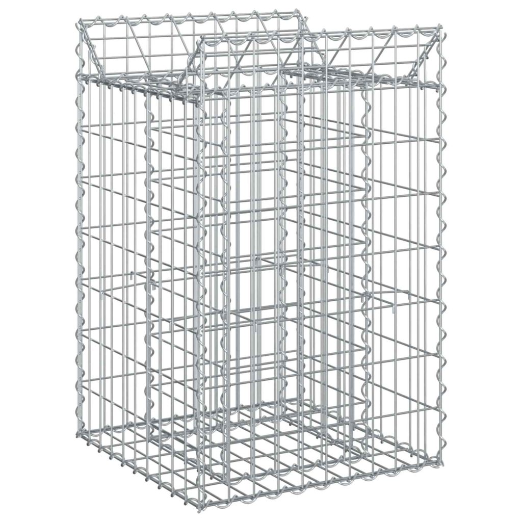 Gabion Kohotettu Peti Hopea 50 x 50 x 80 cm Galvanoitu teräs