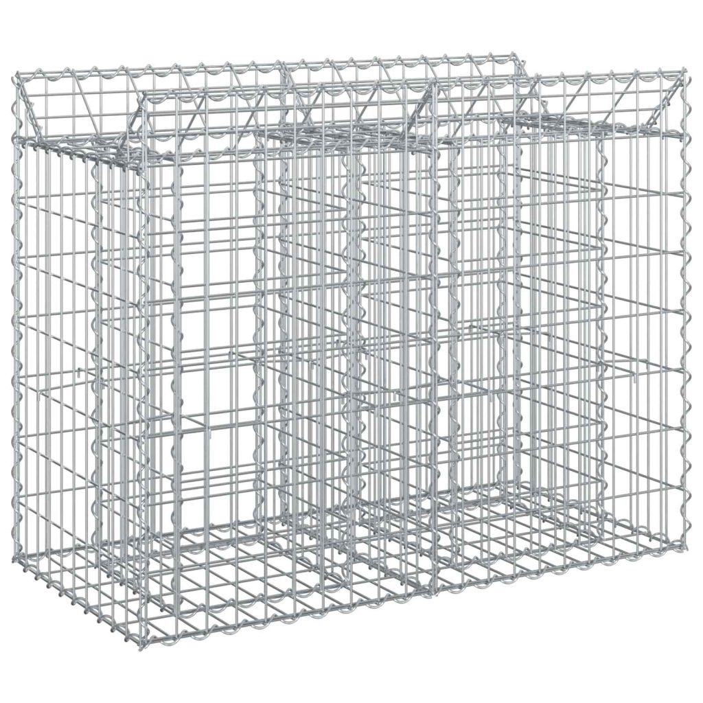 Gabion Kohotettu Peti Hopea 100 x 50 x 80 cm Galvanoitu teräs