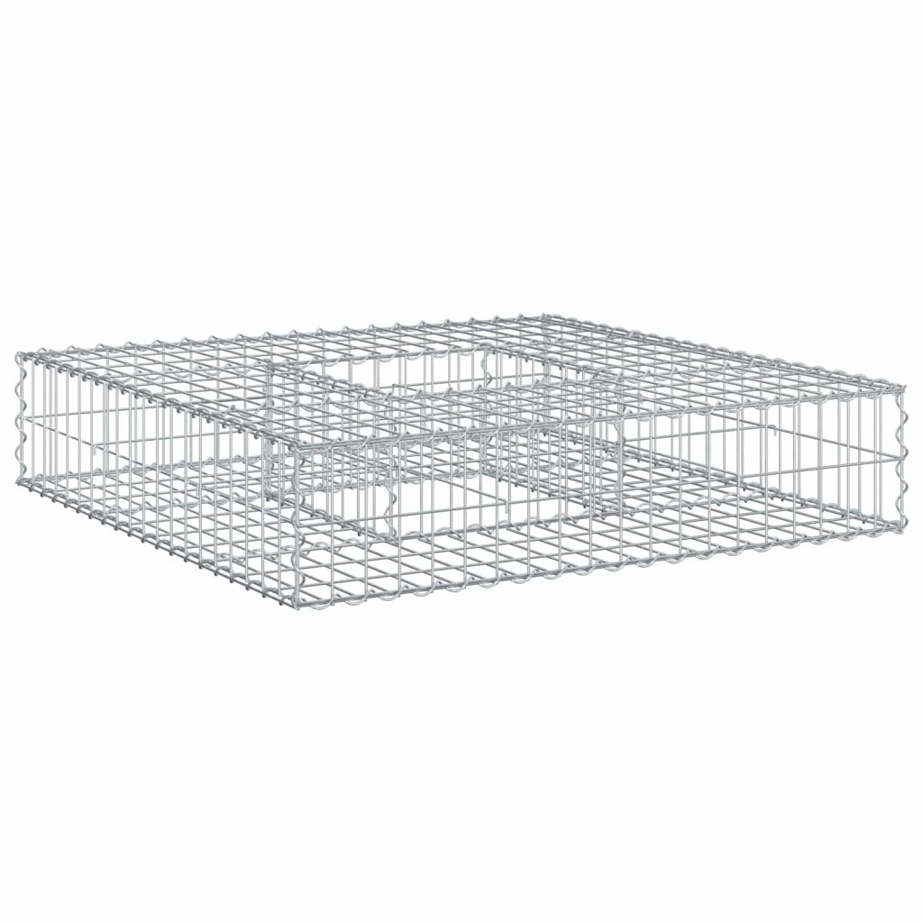 Gabion Kohotettu Peti Hopea 100 x 100 x 20 cm Galvanoitu teräs