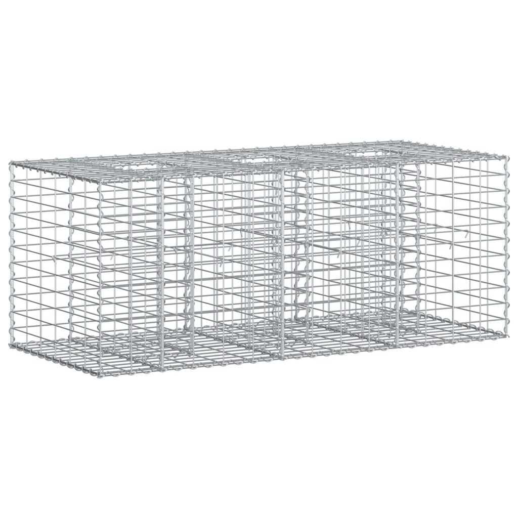 Gabion Kohotettu Peti Hopea 140 x 60 x 55 cm Galvanoitu teräs