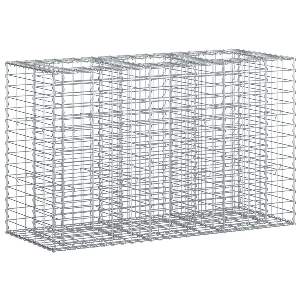 Gabion Kohotettu Peti Hopea 130 x 50 x 80 cm Galvanoitu teräs