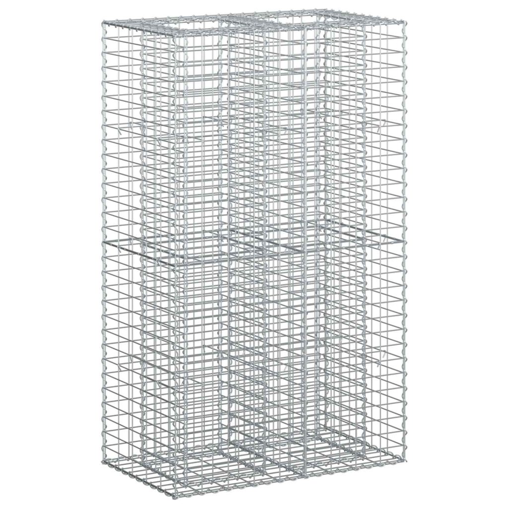Gabion Kohotettu Peti Hopea 90 x 50 x 150 cm Galvanoitu teräs