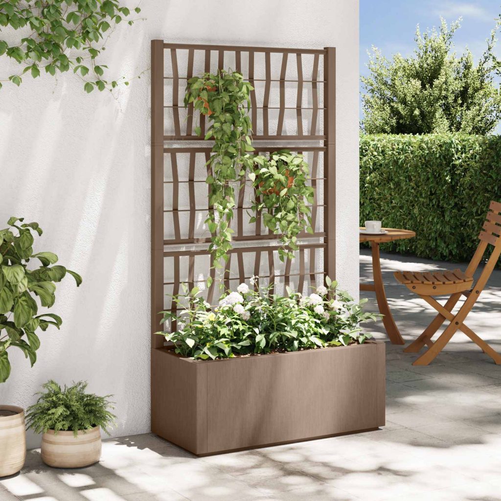 Puutarhan ruukku trellisillä Ruskea 80 x 36 x 140 cm PP