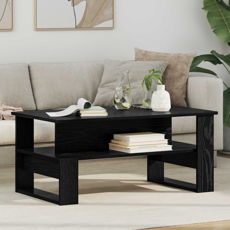 Sohvapöytä Musta tammi. 90 x 50 x 40 cm Tekninen puu