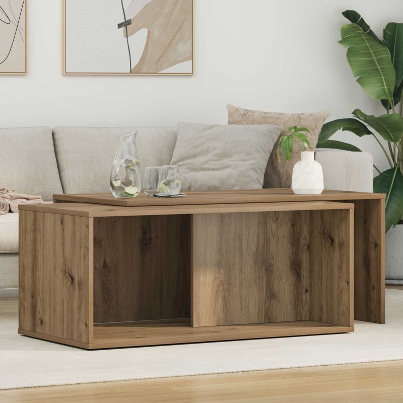 Kahvipöytäsetti 2 pcs Artisan tammi Tekninen puu