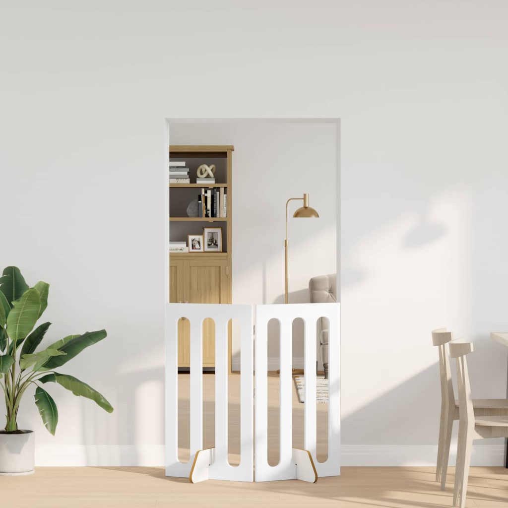 Taitettava lemmikkitarha 2 pcs Valkoinen 100,5 x 38 x 90 cm