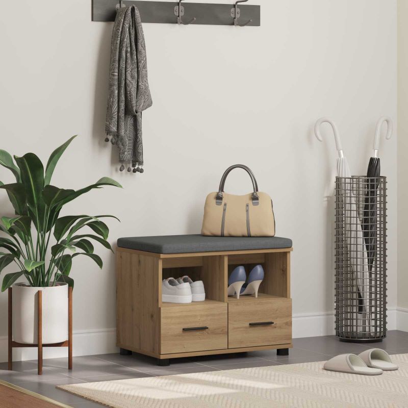 Halli penkki tyynyllä Artisan tammi 60 x 38 x 46 cm