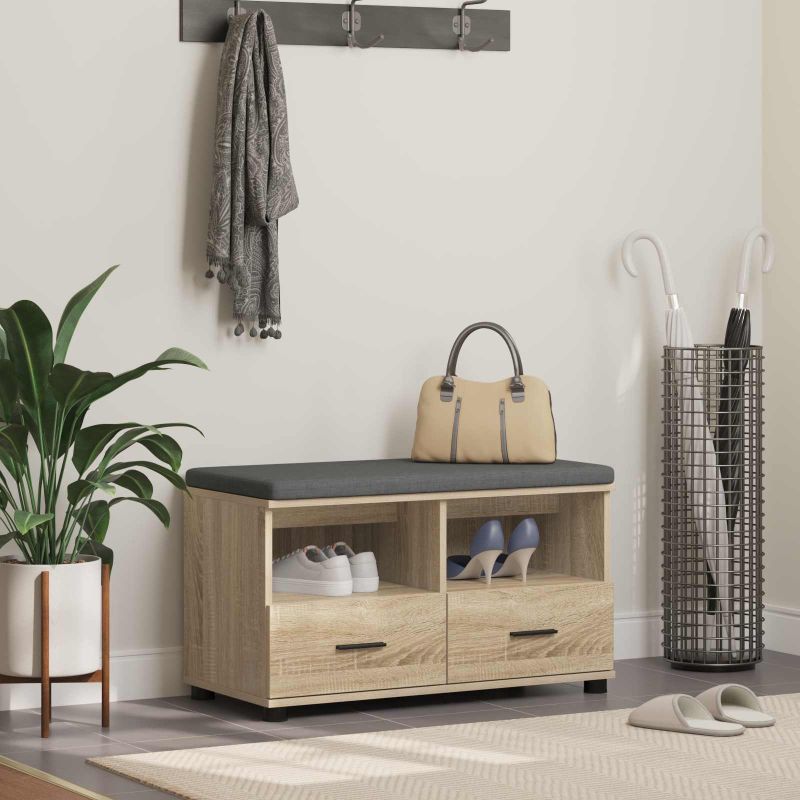 Halli penkki tyynyllä Sonoman tammi 80 x 38 x 46 cm