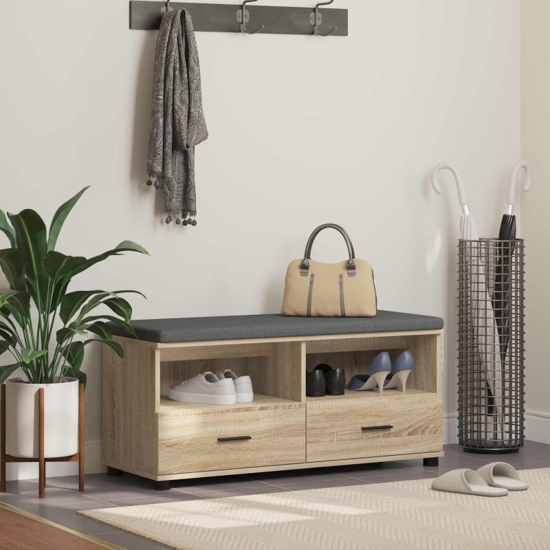 Halli penkki tyynyllä Sonoman tammi 100 x 38 x 46 cm