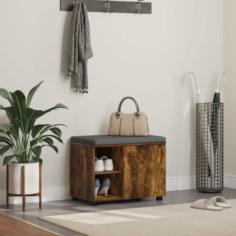 Halli penkki tyynyllä Yksivärinen Savupähkinä 60 x 38 x 46 cm