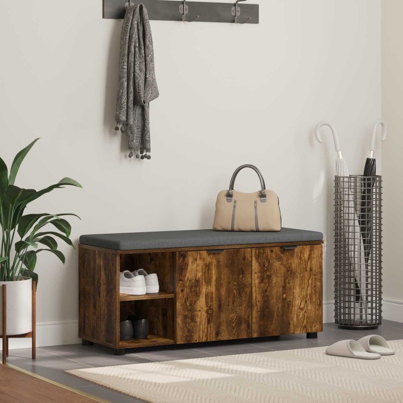 Halli penkki tyynyllä Yksivärinen Savupähkinä 100 x 38 x 46 cm