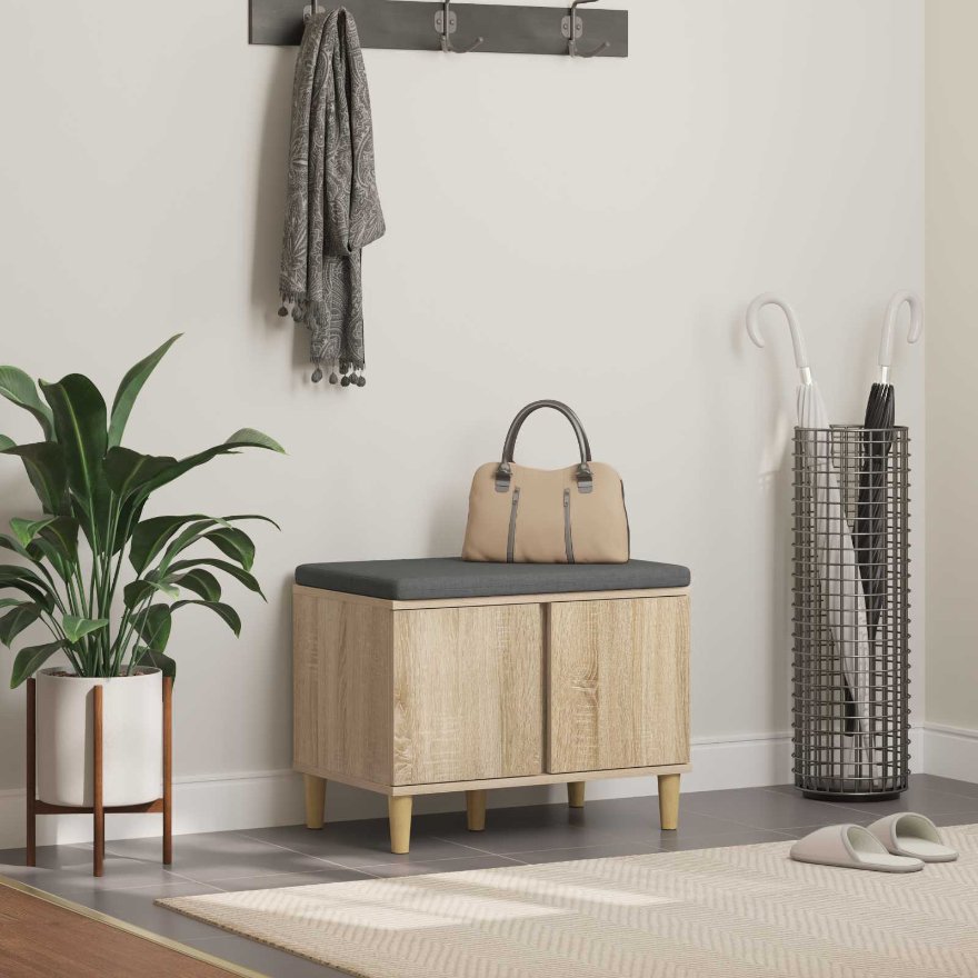 Halli penkki tyynyllä ovella Sonoman tammi 60 x 38 x 46 cm