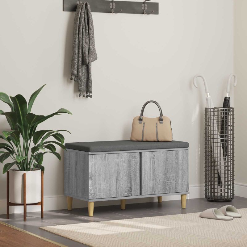 Halli penkki tyynyllä ovella Harmaa Sonoma 60 x 38 x 46 cm