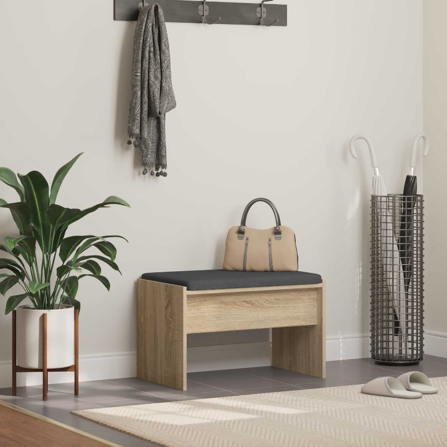 Halli penkki tyynyllä Sonoman tammi 63 x 38 x 40 cm