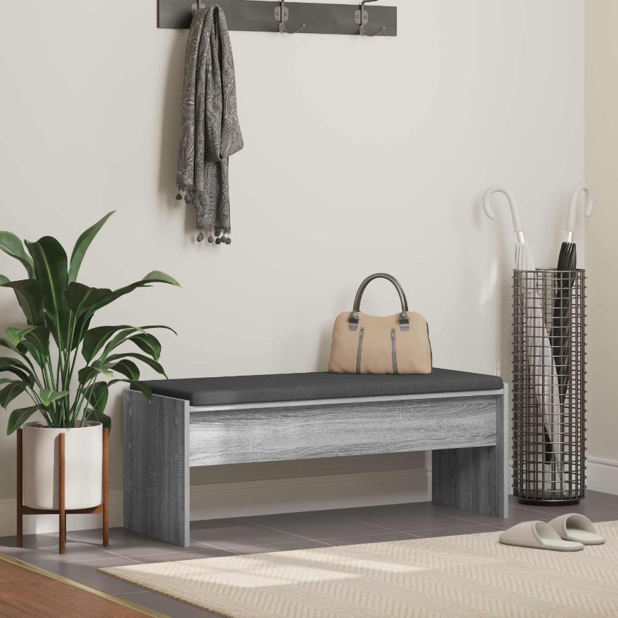 Halli penkki tyynyllä Harmaa Sonoma 103 x 38 x 40 cm