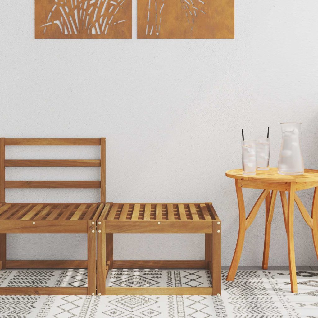 Ulkojalkopöytä Tiheä akasiapuu Luonnollinen 59 x 59 x 37 cm