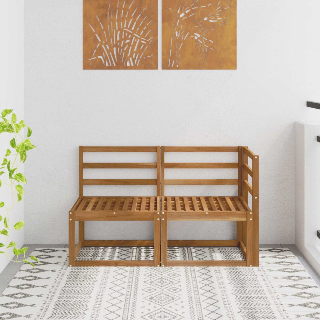 Ulkomoduulisohva 2 Kappale Luonnollinen Tiheä akasiapuu